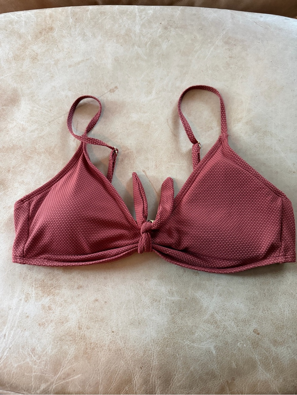 wild fable Textured Knot-Front Bikini Top
